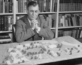 [President Gould at his desk]